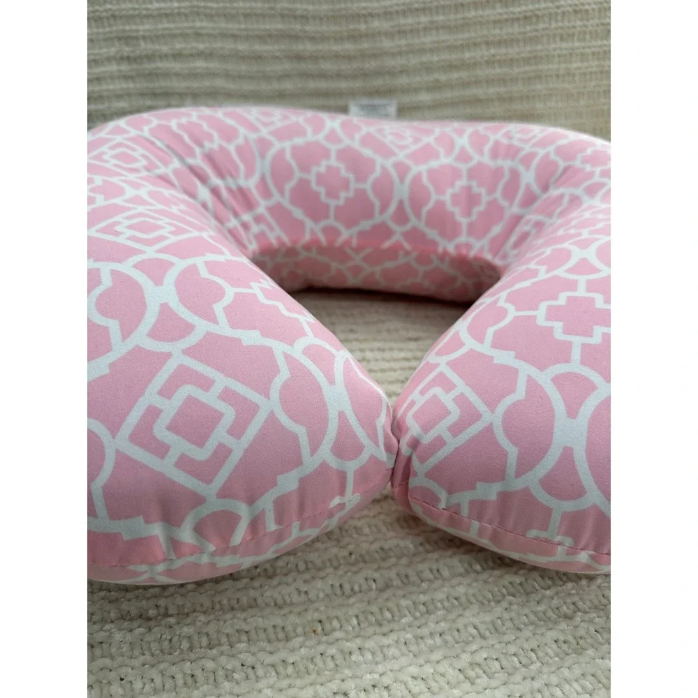 NurSit Nursing Pillow Pink White Trellis Geometric Breastfeeding Support Cushion